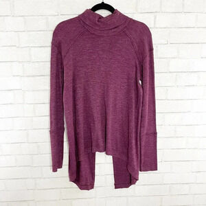 We the Free - Free People Wine Split Back Turtleneck Sweater Women's Size Medium
